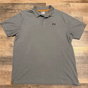 Under Armour Men's Charcoal Gray Heatgear Polo Short Sleeve Polo Size XXL (2XL)